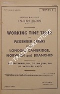 Working Time Table of Passenger Trains - Section J - London, Cambridge, Norwich and branches, 15th September, 1958 to 14th June, 1959 by British Railways Eastern Region (Great Eastern)